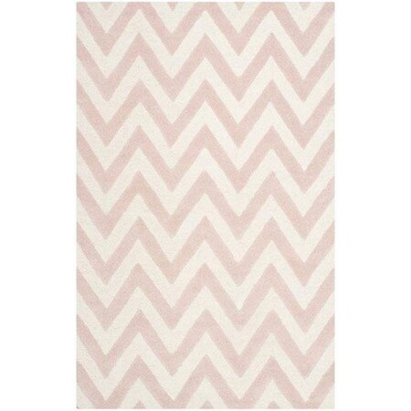 Safavieh Cambridge Hand Tufted Small Rectangle Rug- Light Pink - Ivory- 3 x 5 ft. CAM139M-3